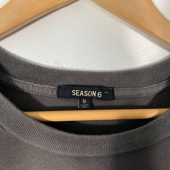 Yeezy Season 6 "Calabasas" Sleeve Print Long Sleeve Crew Tee Gray men's size M - Picture 3 of 7